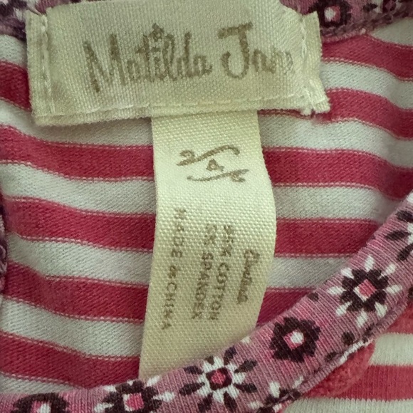 Matilda Jane Pink Striped Floral Dress Size 4 - Picture 5 of 5